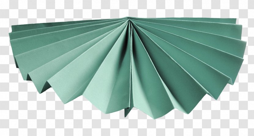 Paper Origami Hand Fan - Green Transparent PNG