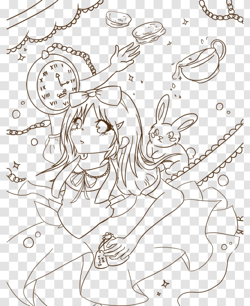 Drawing Art Monochrome - Tree - Alice In Wonderland Transparent PNG