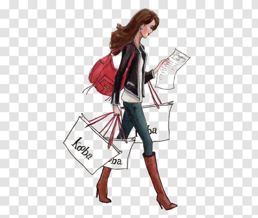Shopping Fashion Drawing Personal Shopper Sketch - Silhouette - Woman Transparent PNG