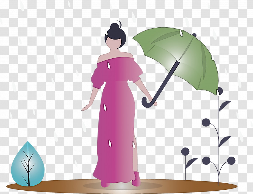 Raining Spring Woman Transparent PNG