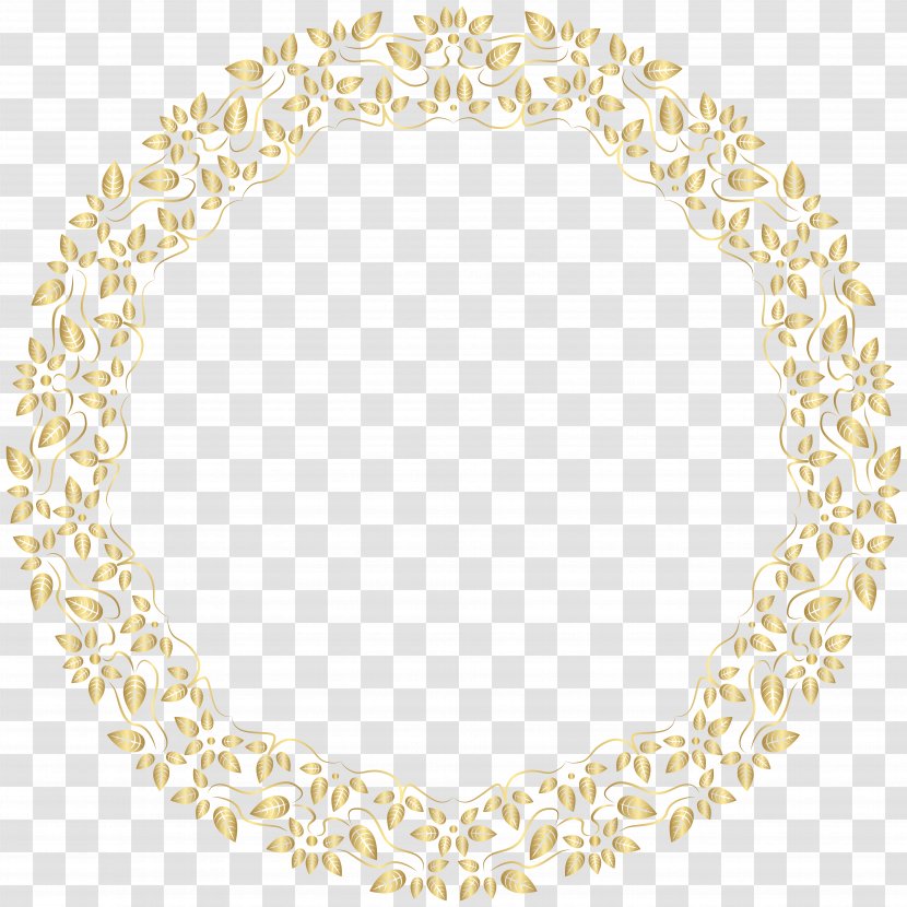 White Area Pattern - Point - Round Golden Border Frame Clip Art Transparent PNG
