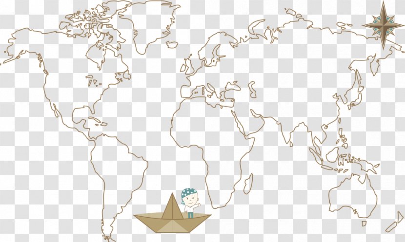 World Map Blank - Black And White Transparent PNG