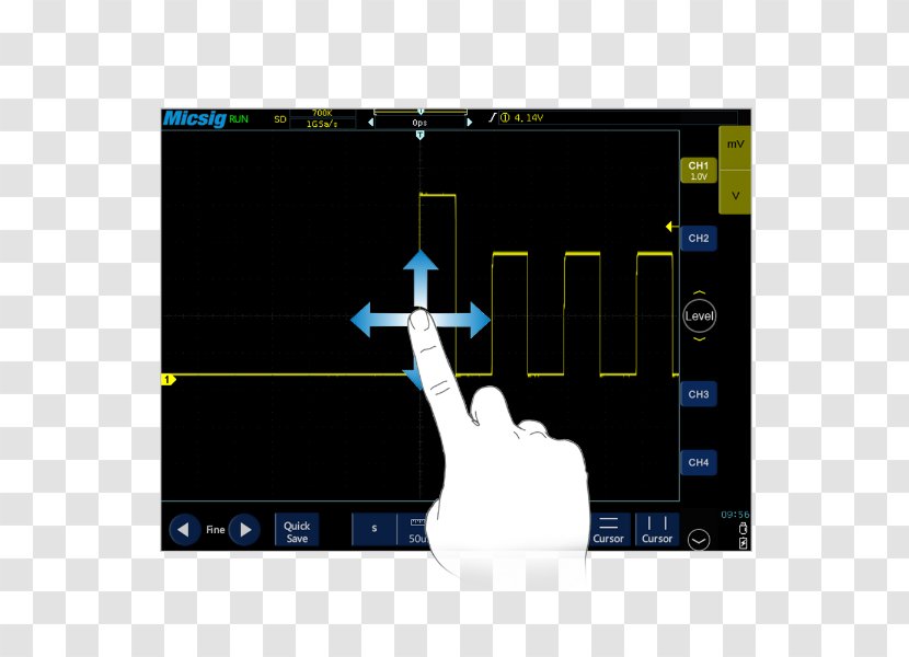 Oscilloscope Handheld Devices Tablet Computers Computer Software USB - Technology - Gradient Division Line Transparent PNG