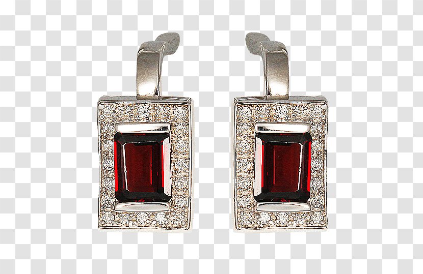 Ruby Earring Cufflink Transparent PNG