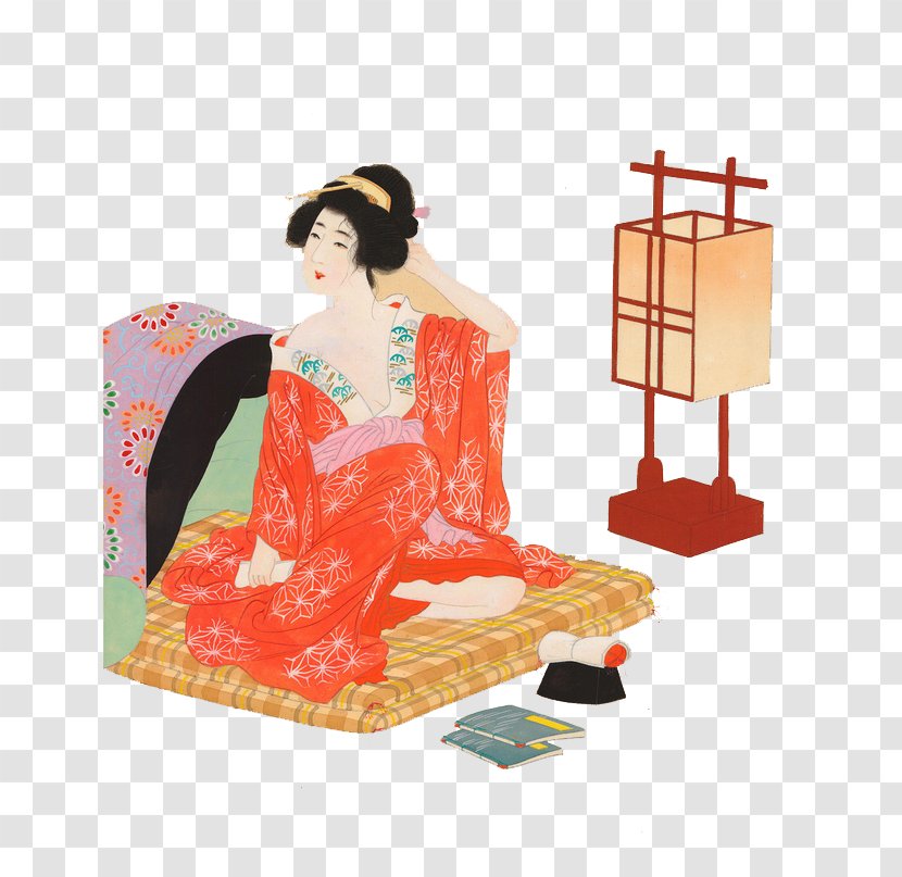 Brooklyn Museum Bijin-ga Japanese Art - Painter - Hand-painted Woman Transparent PNG