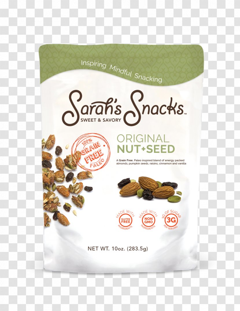 Brittle Vegetarian Cuisine Sarah's Sweet & Savory Snacks Cereal - Chia Seed - Nuts And Seeds Transparent PNG