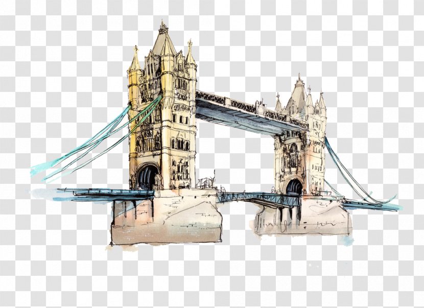 London Paper Sticker Wall Decal Painting - Bridge Construction Transparent PNG