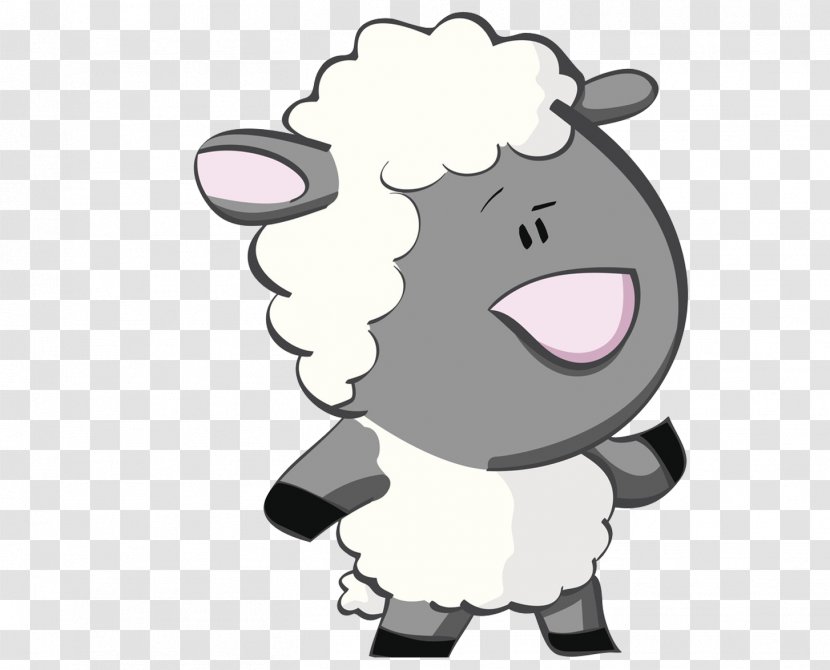 Goat Sheep Cartoon - Grey - Gray Puzzled Black Transparent PNG