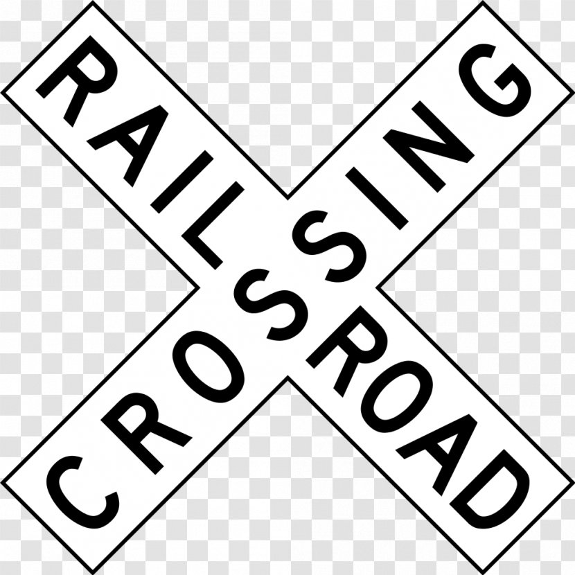 Rail Transport Train Level Crossing Crossbuck Road - Traffic Sign - Railroad Tracks Transparent PNG