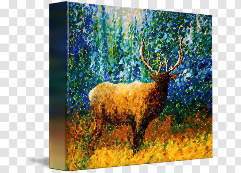 Painting Canvas Print Elk Art - Duvet Cover - Hand-painted Transparent PNG