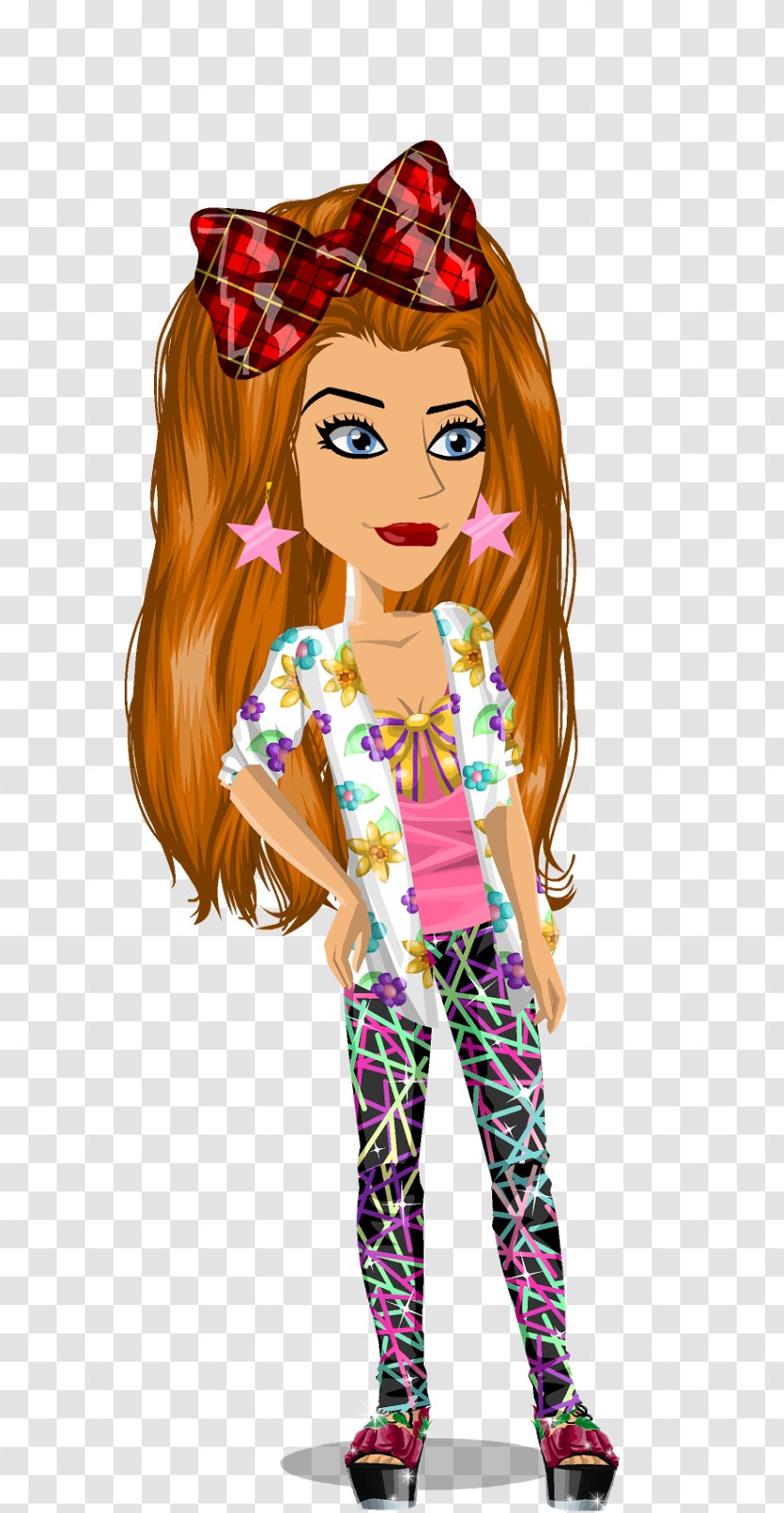 Illustration Brown Hair Barbie Cartoon Character - Moviestarplanet Streamer Transparent PNG
