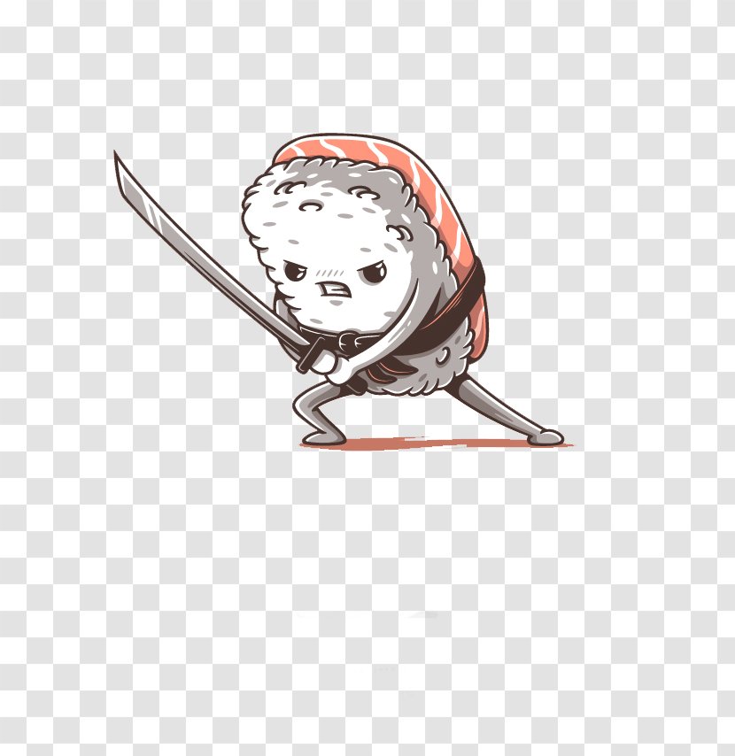 Sushi Food Cartoon Illustration - Behance - Samurai Balls Transparent PNG