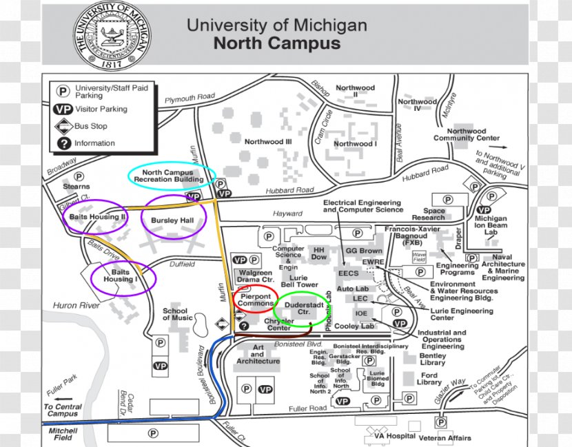 University Of Michigan School Information Northern Western Northwood Hofstra - Campus - Map Transparent PNG