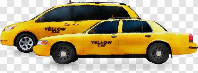 Vehicle Taxi Ford Crown Victoria Car Yellow - Law Enforcement Sedan Transparent PNG