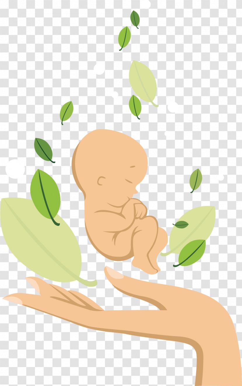 Infant Mother Child Illustration - Floral Design - Vector Hand-painted Baby Transparent PNG