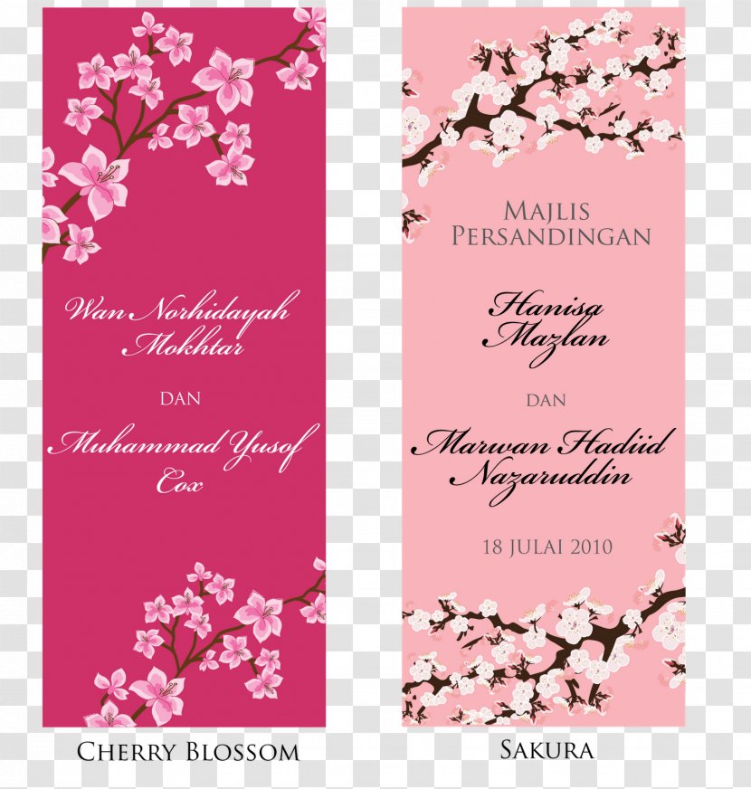 Floral Design Wedding Invitation Gift Baju Kurung - Clear Box - Bunting Transparent PNG