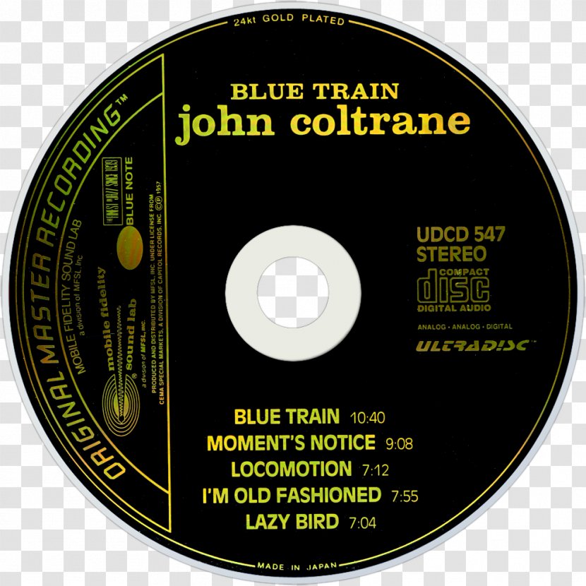Compact Disc Blue Train Phonograph Record LP Jpn (jabatan Pendaftaran Negara) - Label - Coltrane Transparent PNG