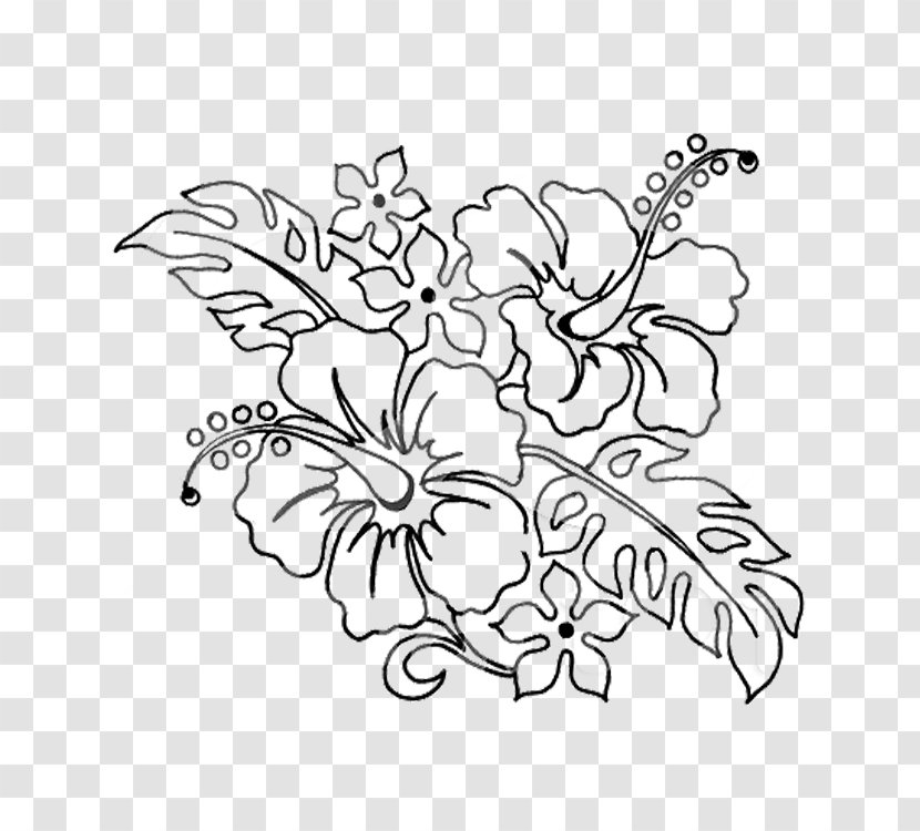 Decorative Borders Shoeblackplant Drawing Flower Clip Art - Qing Pen Hook Line Pattern Transparent PNG