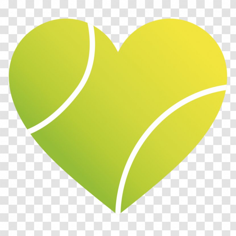 Heart Tennis Balls Sport - Green Transparent PNG