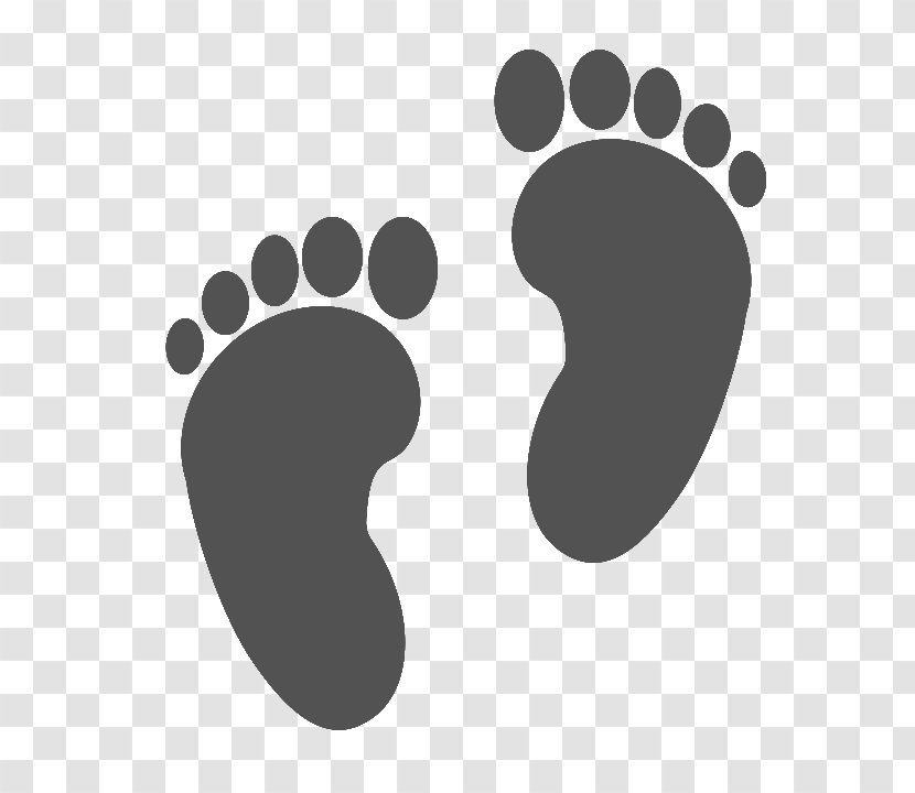 Clip Art Infant Footprint - Black And White - Child Transparent PNG