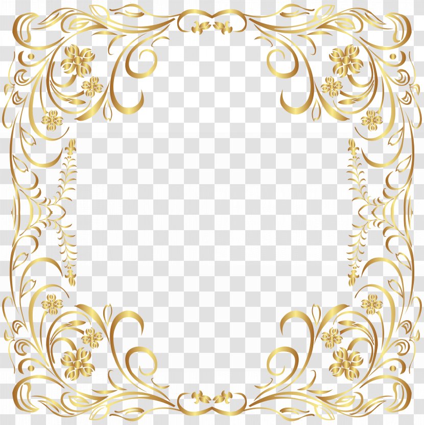 Picture Frame - Pattern - Deco Gold Border Clip Art Transparent PNG