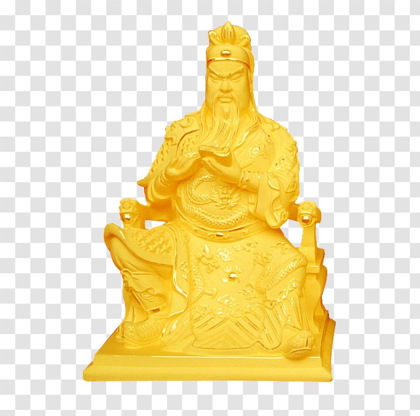 Caishen Download U7384u575bu771fu541b - Monument - Golden Wood Carving Of The God Wealth Transparent PNG