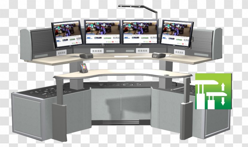 Desk Business Poster Display Device - Computer - Control Room Transparent PNG