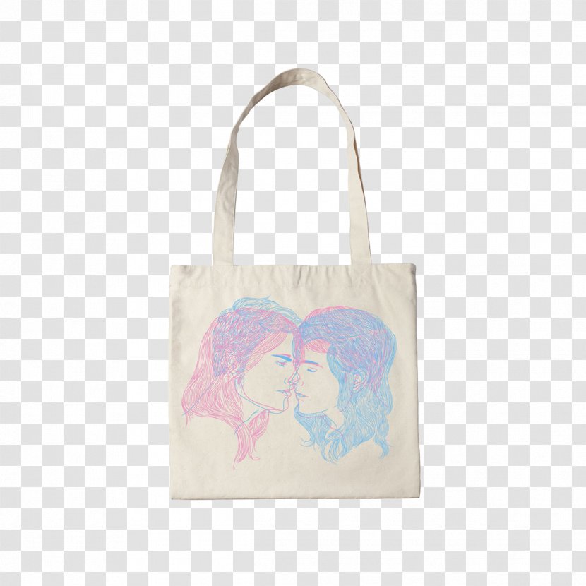 Canvas Paper Couple Tote Bag - Decorative Colored Transparent PNG