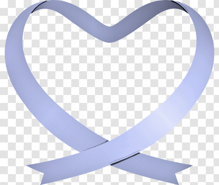 Heart Ribbon Electric Blue Symbol Transparent PNG