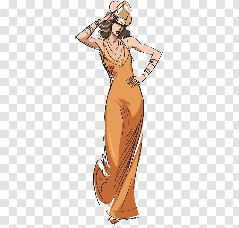 Dress Clothing Woman Skirt Drawing - Mythical Creature Transparent PNG