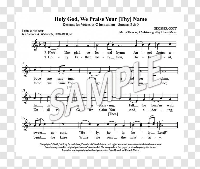 Hymnal Holy God, We Praise Thy Name Thou - Frame - God Transparent PNG