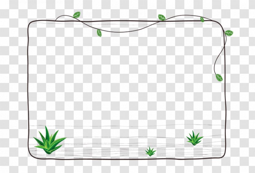 Download Cartoon Plant - White - Floral Borders Transparent PNG