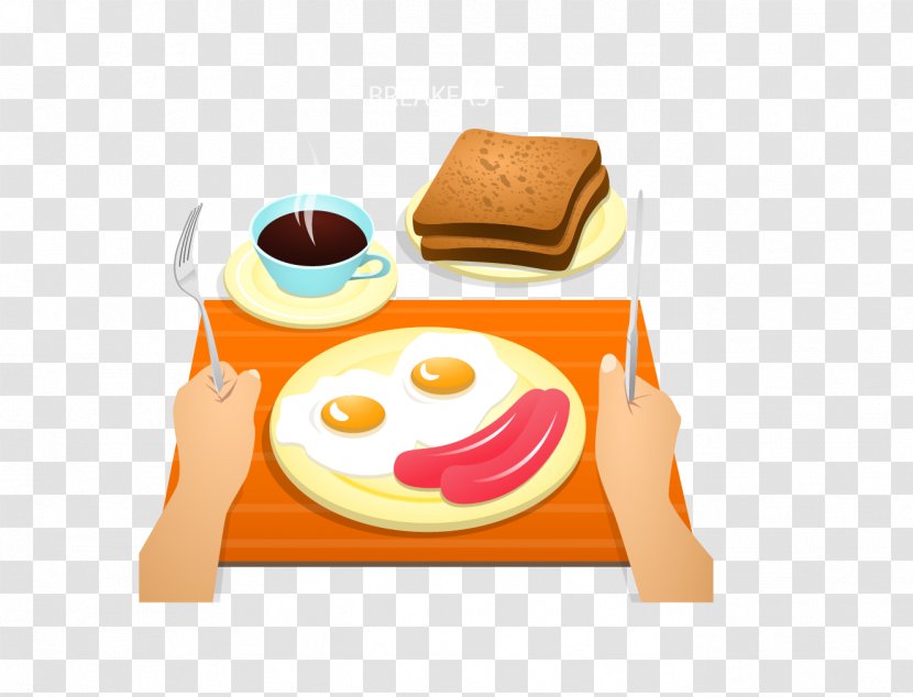 Coffee Breakfast Roti Toast - Fried Egg - Cartoon Transparent PNG