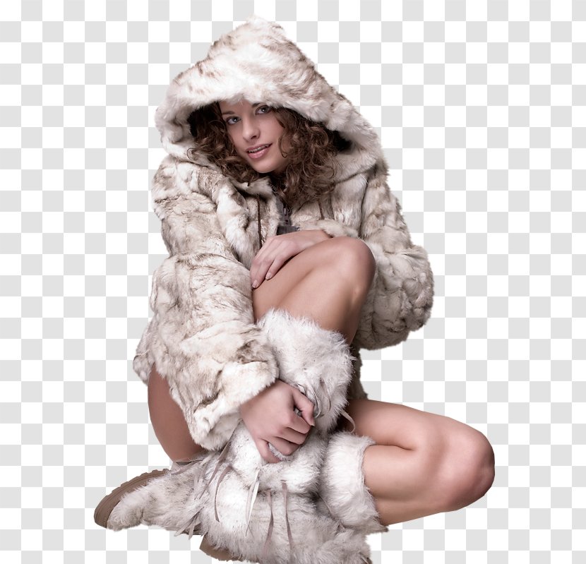 Fur Winter Woman December Overcoat - Flower Transparent PNG
