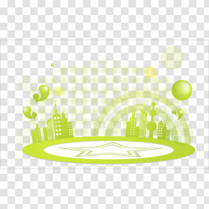 Green Architecture Motif Pattern - City Buildings Transparent PNG