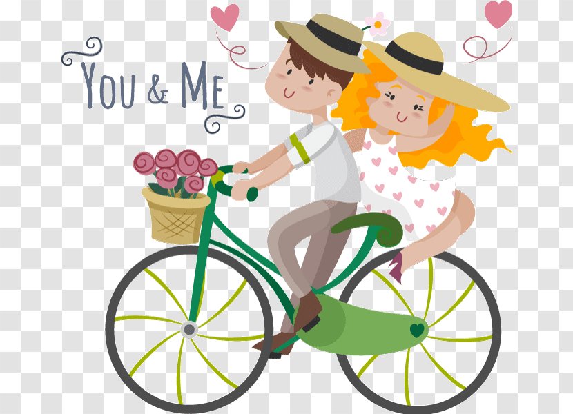 Couple Cycling Love Bicycle Kiss - Recreation Transparent PNG