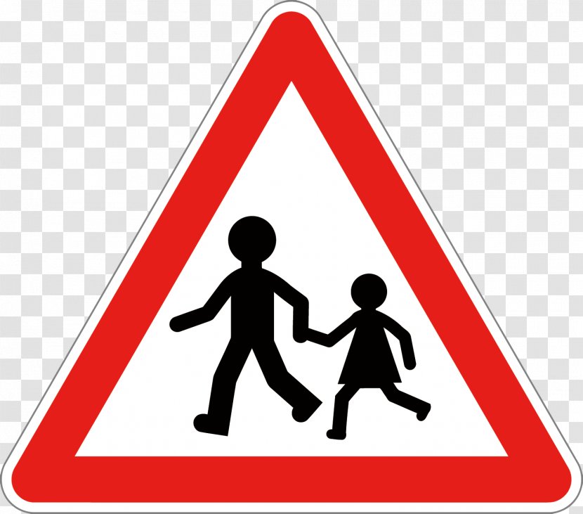 Warning Road Signs In France Traffic Sign School Code - Vector Front Transparent PNG