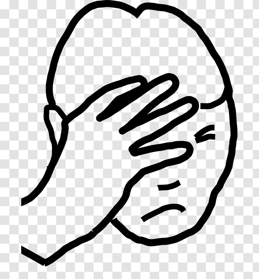 Facepalm July Clip Art - Black And White - Line Transparent PNG