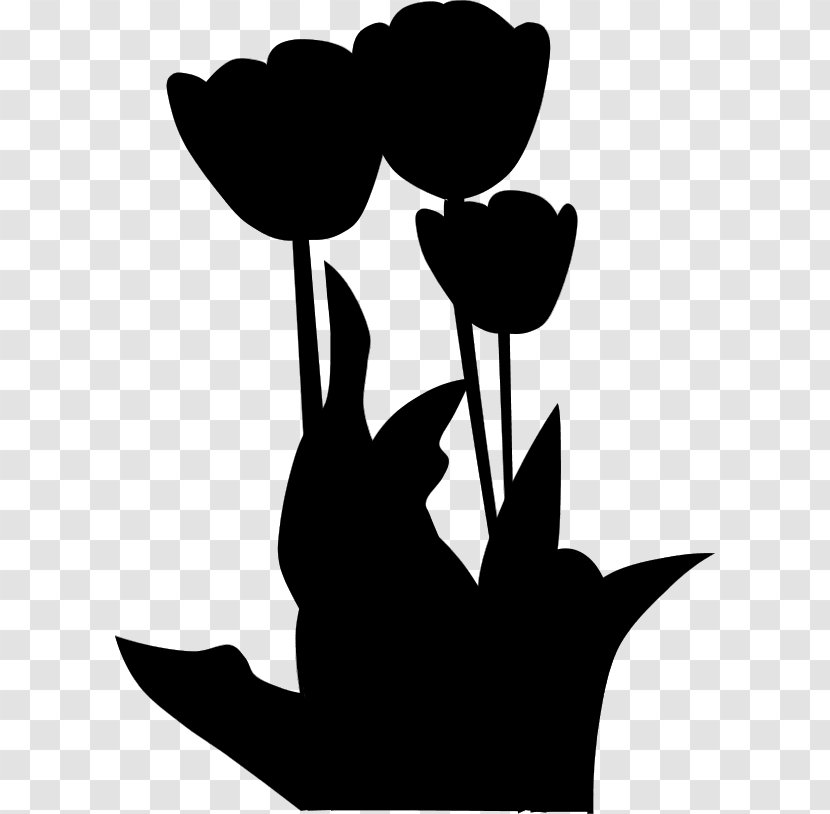 Flowering Plant Tulip Clip Art Black - Happy Transparent PNG