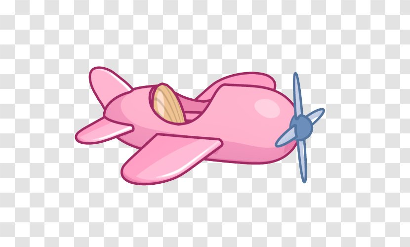 Animation Airplane Cel Shading - Pink Transparent PNG