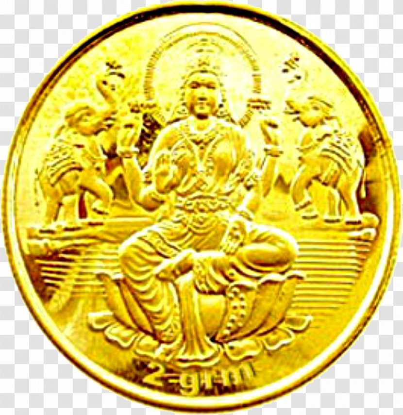 Gold Coin Gram Fineness - Medal - Lakshmi Transparent PNG