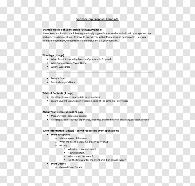 Document Template Proposal Letter Microsoft Word - Doc Transparent PNG