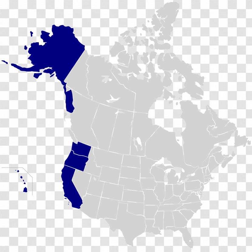 United States Canada World Map Blank - Mapa Polityczna Transparent PNG