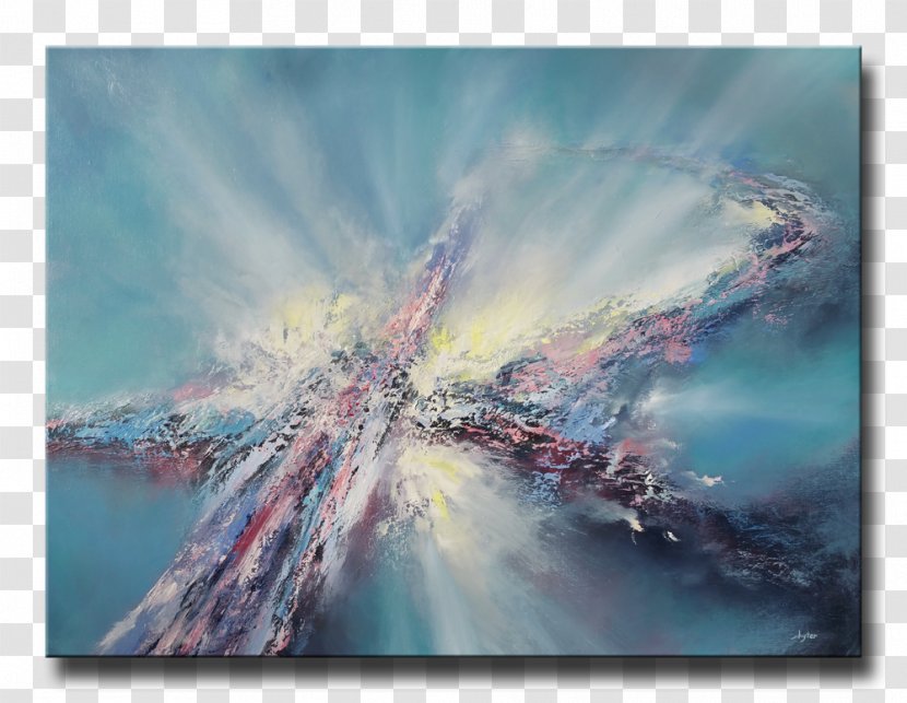Oil Painting Abstract Art Artist - Canvas - Watercolor Sky Transparent PNG