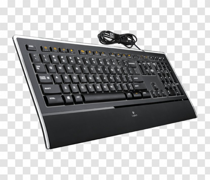 Computer Keyboard Logitech Illuminated K740 Laptop Numeric Keypads QWERTY - Touchpad Transparent PNG