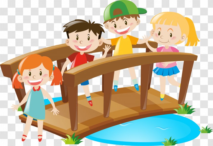 Bridge Child Illustration - Table - Vector Cross The Of Transparent PNG