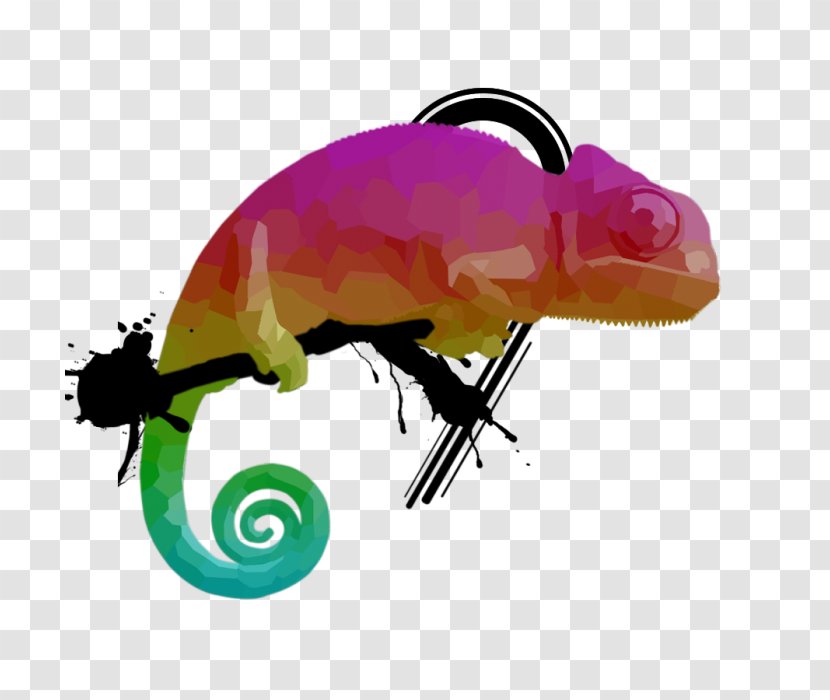 Pink M Clip Art Image Animation RTV - Chameleon - Poligonal Frame Transparent PNG