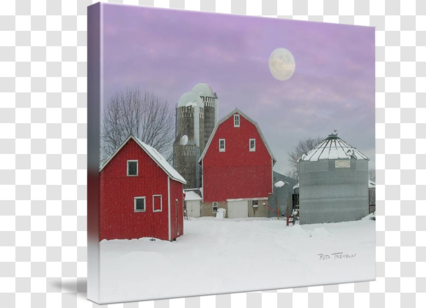 Painting Farm By Moonlight Gallery Wrap Canvas - Paint Transparent PNG