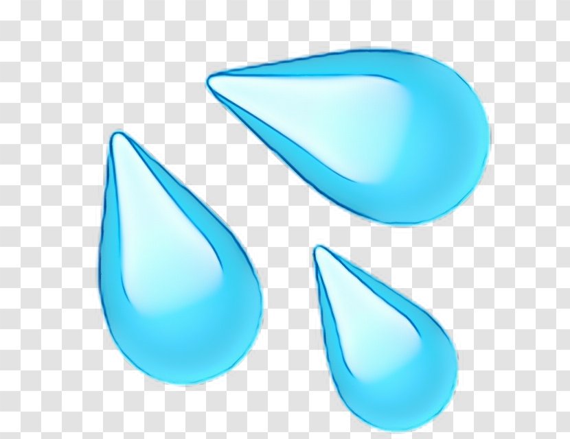 Aqua Blue Turquoise Drop - Watercolor Transparent PNG