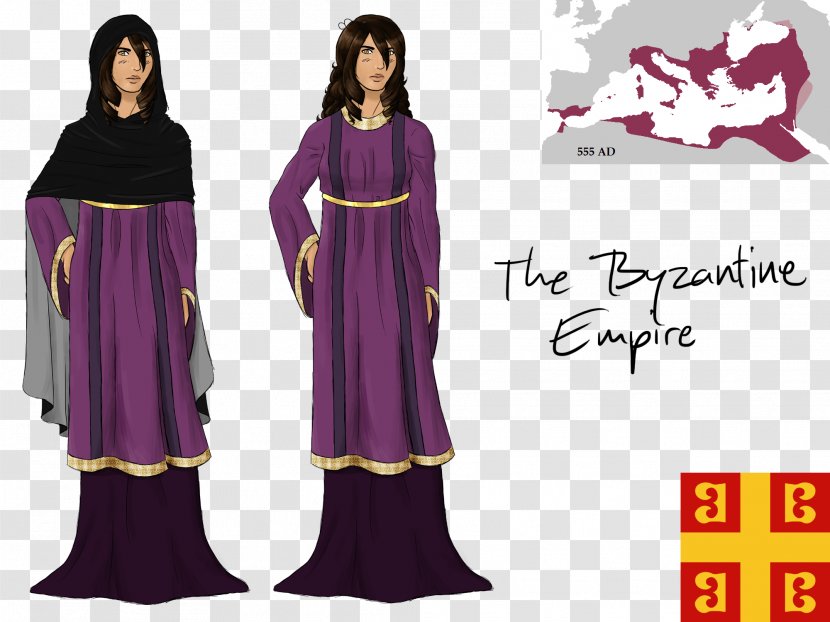 Robe Western Roman Empire Dress Costume Design - Map Constantinople Byzantine Transparent PNG